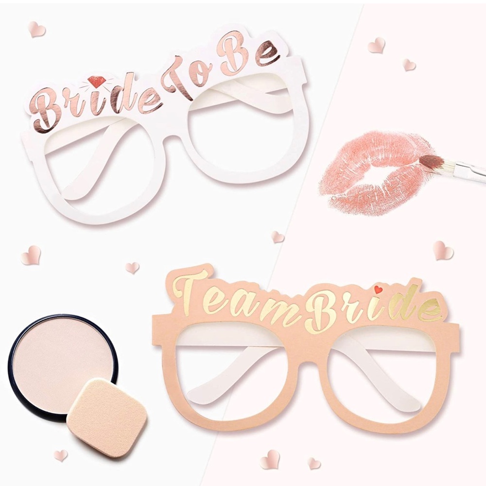 Rose Gold Bachelorette Bride to Be Glasses and Team Bride